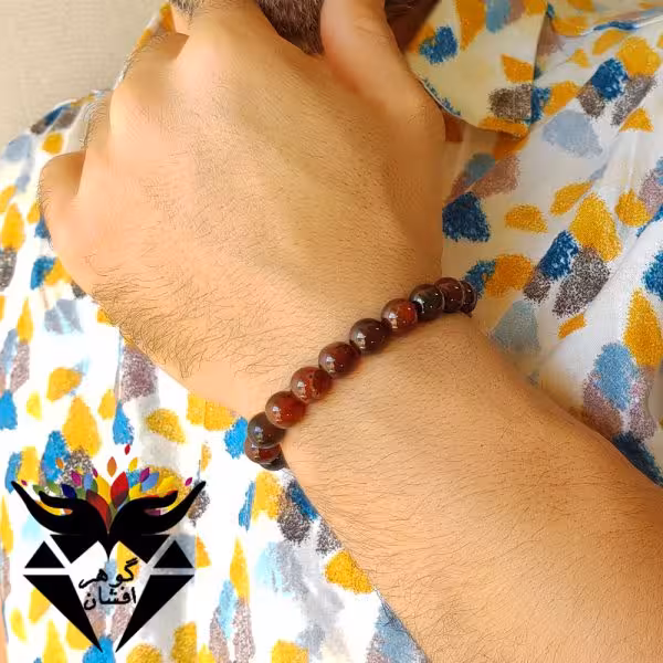 دستبند عقیق سلیمانی اصل خوشرنگ D1005B