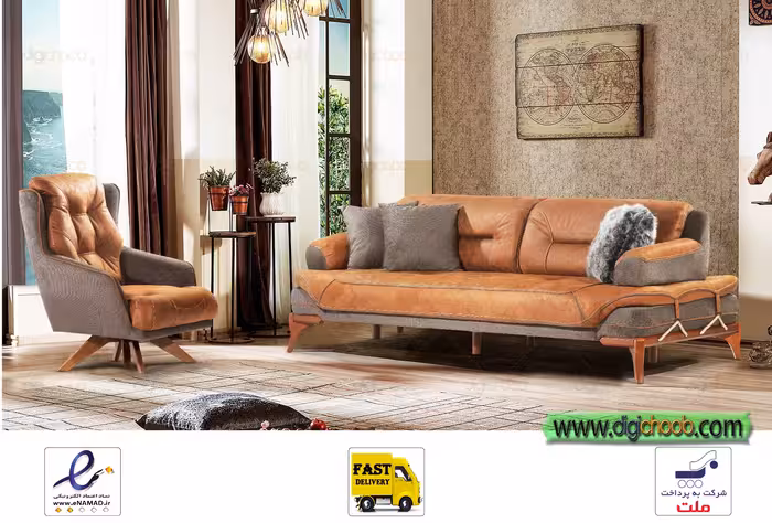 مبل راحتی تخت خواب شو فرانسوی - خرید اقساطی