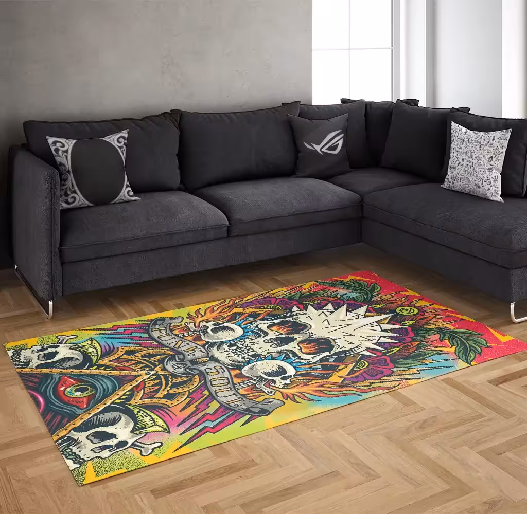 خرید فرش گیمینگ طرح Skull Rug