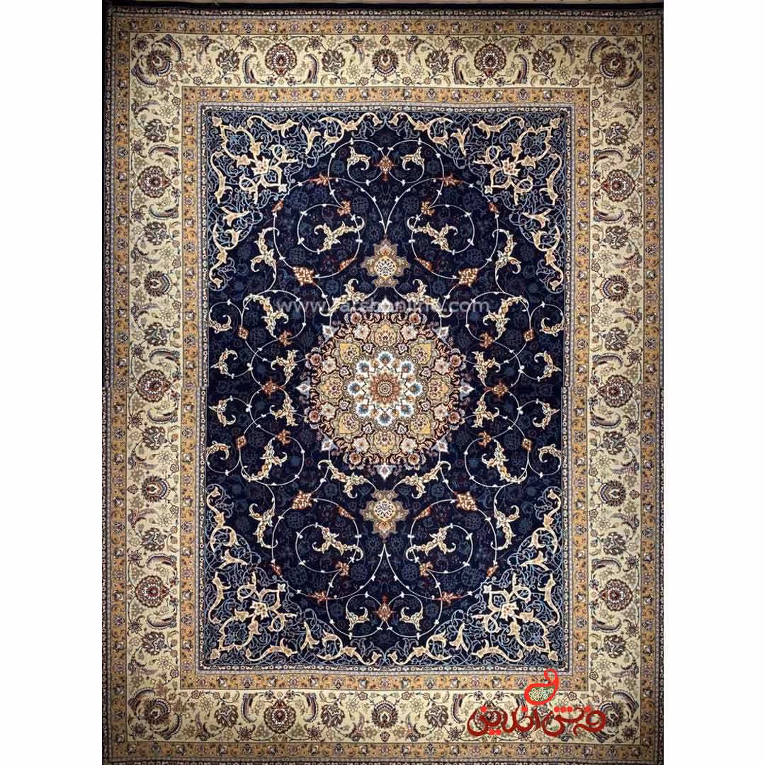فرش ماشینی شاهکار صفویه 4440 سرمه ای
