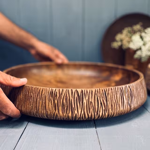 ظرف چوبی پذیرایی گلابی کد 935