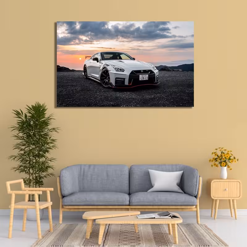 تابلو شاسی طرح ماشین اسپرت مدل نیسان جی تی آر اندازه 50 در 70