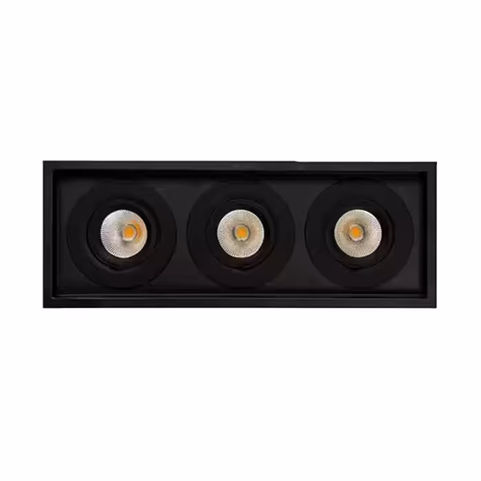 چراغ سقفی توکار گریل سه تایی بدنه مشکی 105 وات ای دی سی EDC / نچرال (طبیعی)