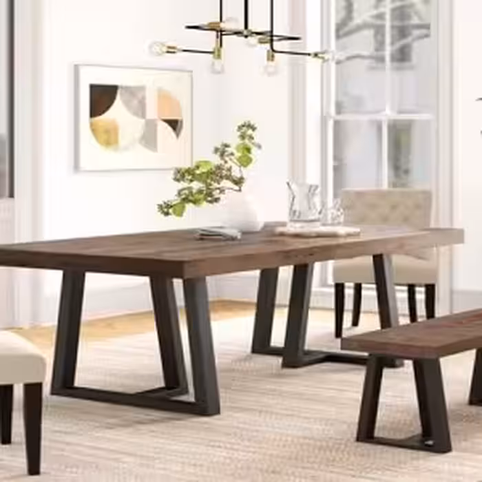 میز ناهارخوری چوب و فلز طرح روستیک (سبک صنعتی) 141