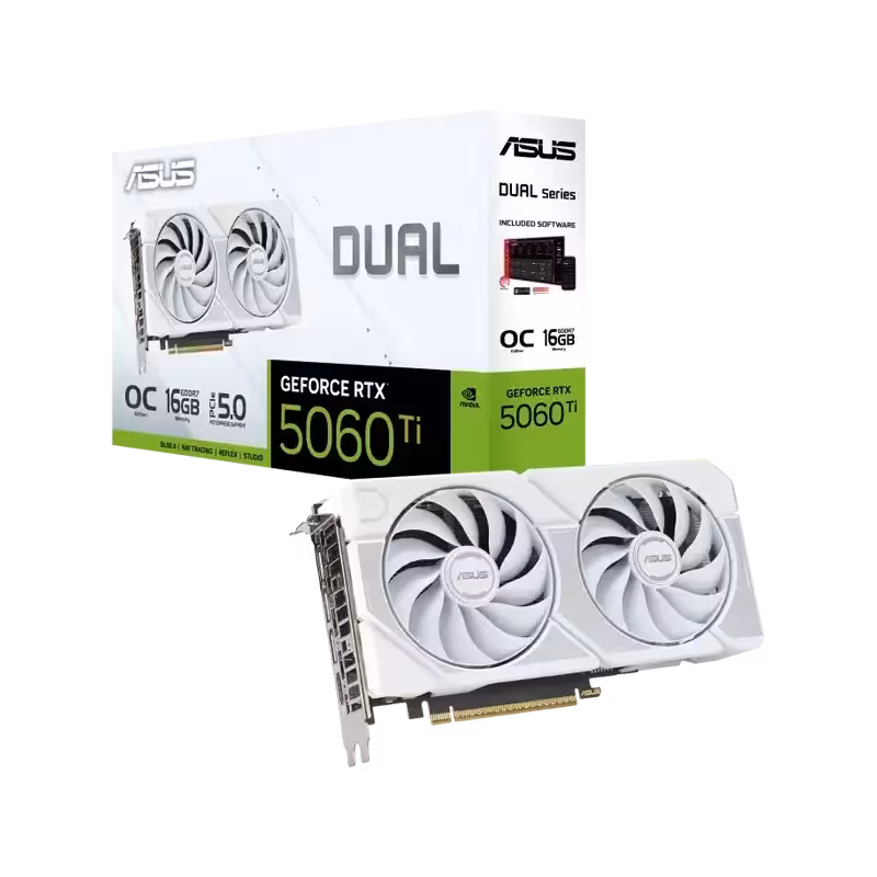 ASUS Dual RTX5060Ti O16G WH | طراحی جمع‌وجور 2.5 اسلات