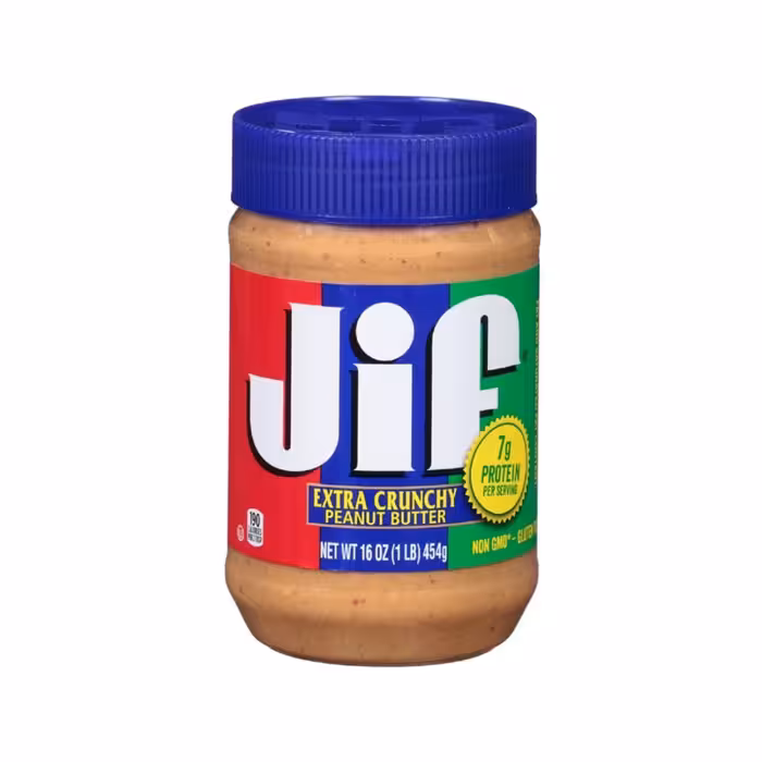 کره بادام زمینی جیف jif مدل کرانچی 454 گرمی