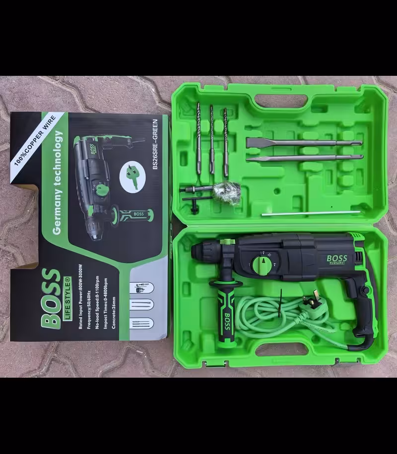 دریل بتن چکش تخریب 3 کیلویی 3 کاره BOSS باس 3000 وات مدل 26SRE