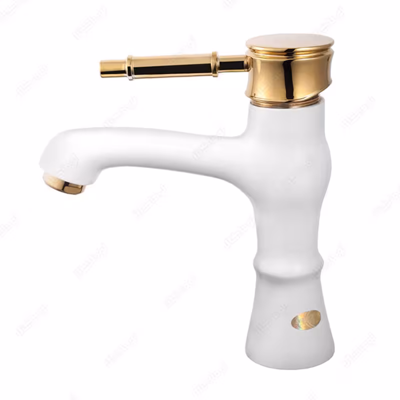 شیر روشویی اوج مدل رافائل سفید طلایی