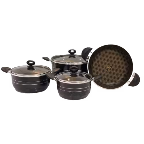 سرویس قابلمه 7 پارچه زنبوری دسته پلاستیکی هلنا