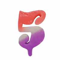 شمع تولد پارسیس مدل عدد 5 انگلیسی