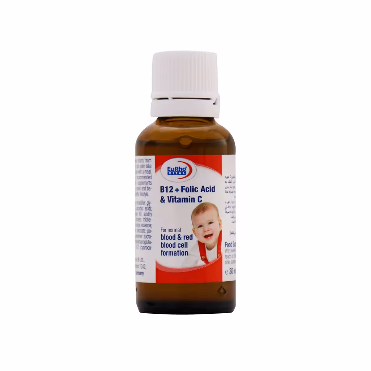 قطره B12 فولیک اسید و ویتامین C یوروویتال 30 میلی لیتر