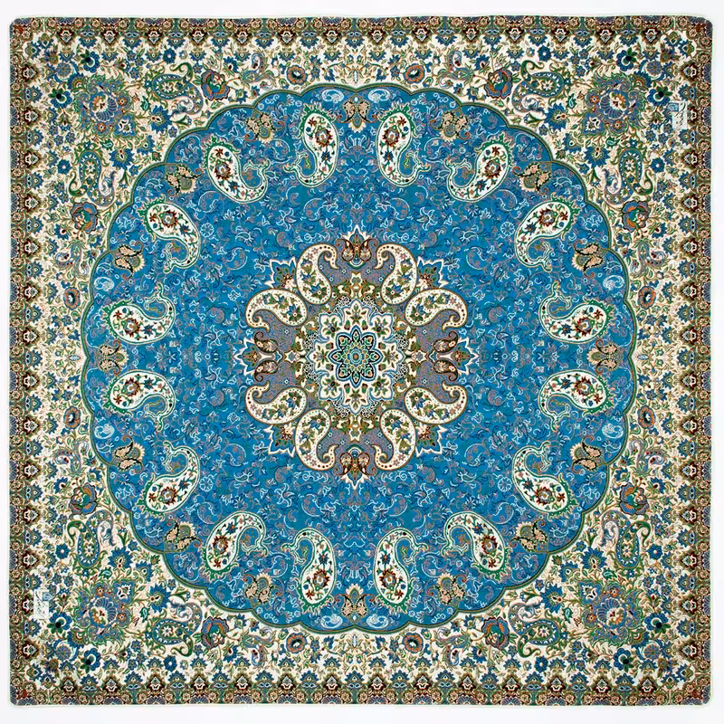 رومیزی ترمه شیک طرح مربع سپهر