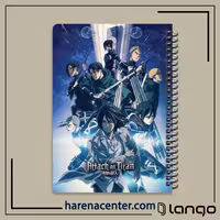 دفتر مدرسه طرح اتک آن تایتان برند لانگو