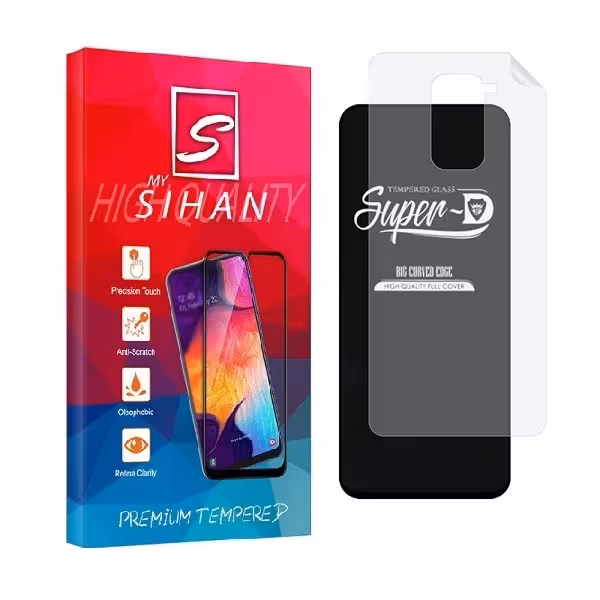 محافظ صفحه نمایش مای سیحان مدل 2SN-Glass مناسب برای گوشی موبایل شیائومی Redmi Note 9 به همراه محافظ پشت گوشی