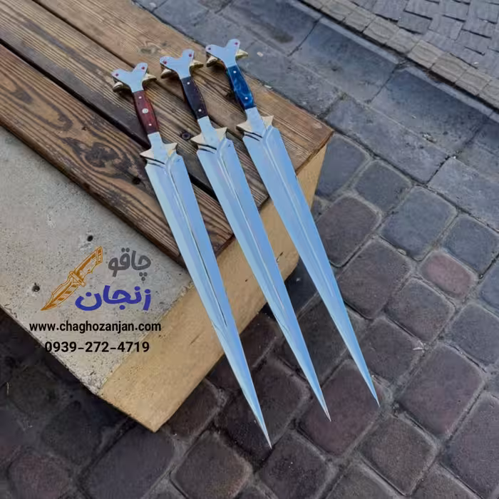 شمشیر دوسر پرنده کار سفارشی با غلاف ساخت زنجان تیغه فولادی