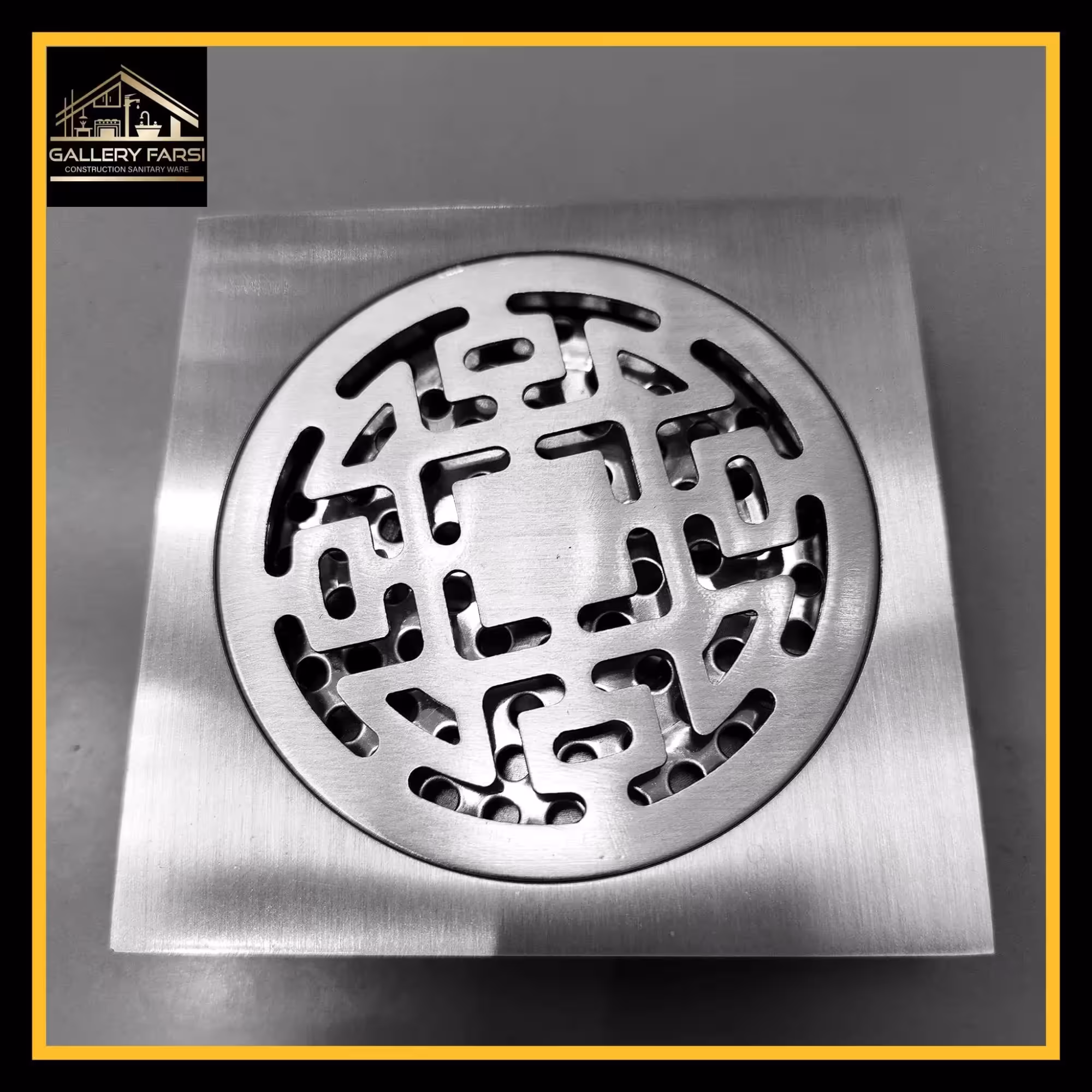 کف شور استیل سایز10*10 رنگ طلایی براق