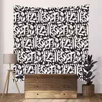 پوستر پارچه ای فیانی طرح بکدراپ بلک لایت WORDS کد F62