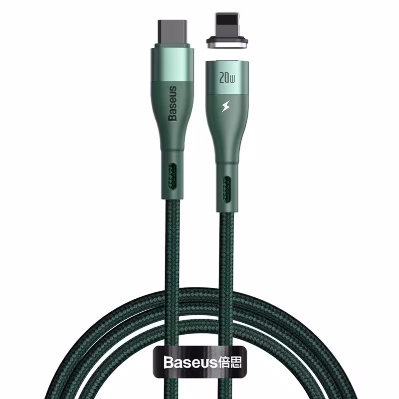 کابل تبدیل مگنتی فست شارژ Baseus CATLXC Type-C To Lightning 24A 1m