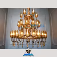 لوستر روستیک فلزی چوبی مدل INR33