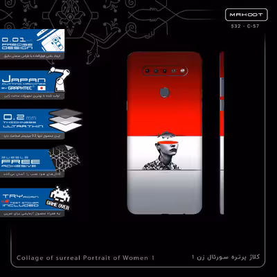 برچسب پوششی ماهوت مدل Collage of surreal Portrait of Women 1-FullSkin مناسب برای گوشی موبایل ال جی K51s