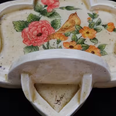 جاشمعی سرامیکی هیوا طرح دیواری گل و مرغ کد 11114686