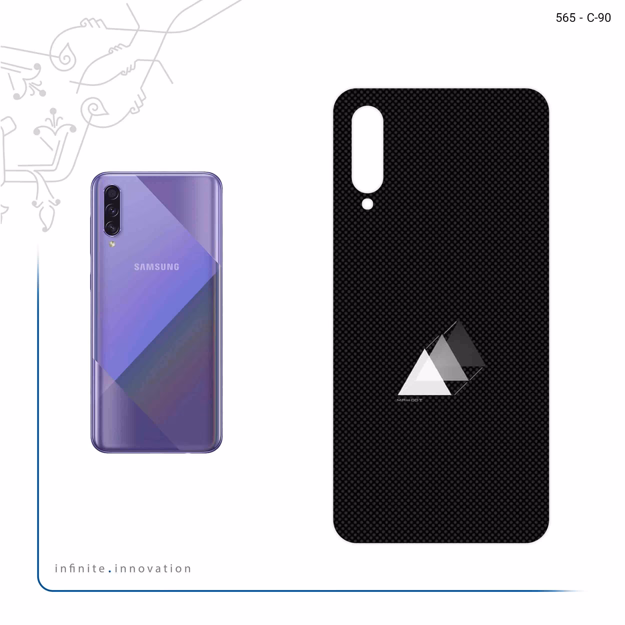 برچسب پوششی ماهوت مدل Minimal 3 Triangle Icon مناسب برای گوشی موبایل سامسونگ Galaxy A50s