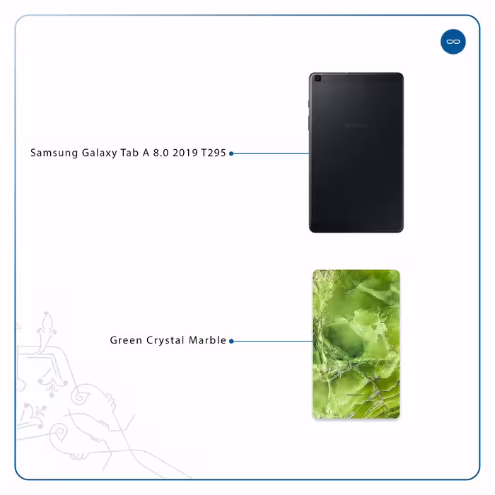برچسب پوششی ماهوت مدل Green Crystal Marble مناسب برای تبلت سامسونگ Galaxy Tab A 8.0 2019 T295