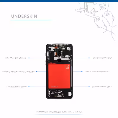 برچسب پوششی ماهوت مدل Underskin VIVID مناسب برای گوشی موبایل وان پلاس 6 بسته دو عددی