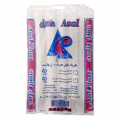 لیوان یکبار مصرف عسل پلاست مدل نای بسته 500 عددی