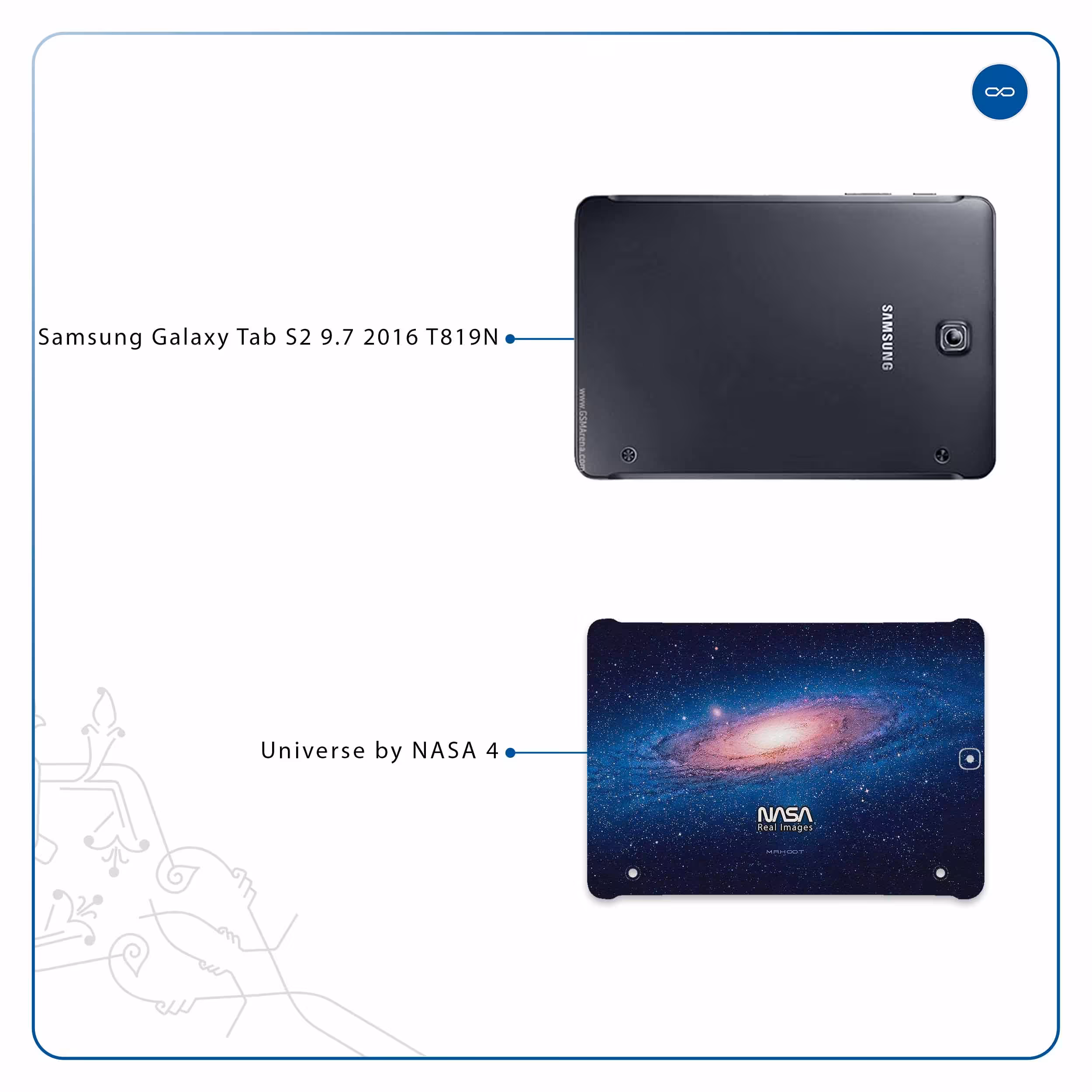 برچسب پوششی ماهوت مدل Universe-by-NASA-4 مناسب برای تبلت سامسونگ Galaxy Tab S2 9.7 2016 T819N