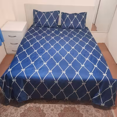 سرویس ملحفه مدل کشدوز niki06.25 کد 180 طرح گره دو نفره سه تکه