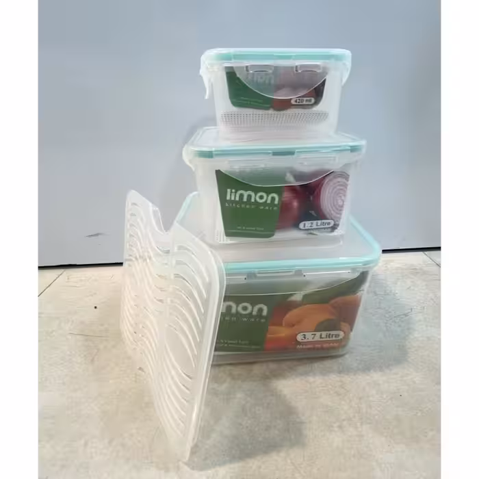 ظرف نگهدارنده لیمون مدل مربع بسته 3 عددی