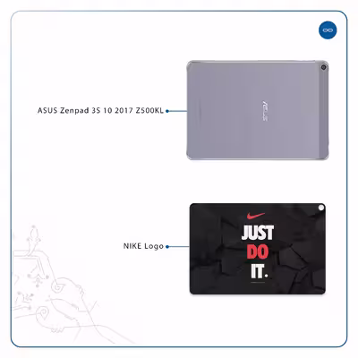 برچسب پوششی ماهوت مدل NIKE-Logo مناسب برای تبلت ایسوس Zenpad 3S 10 2017 Z500KL