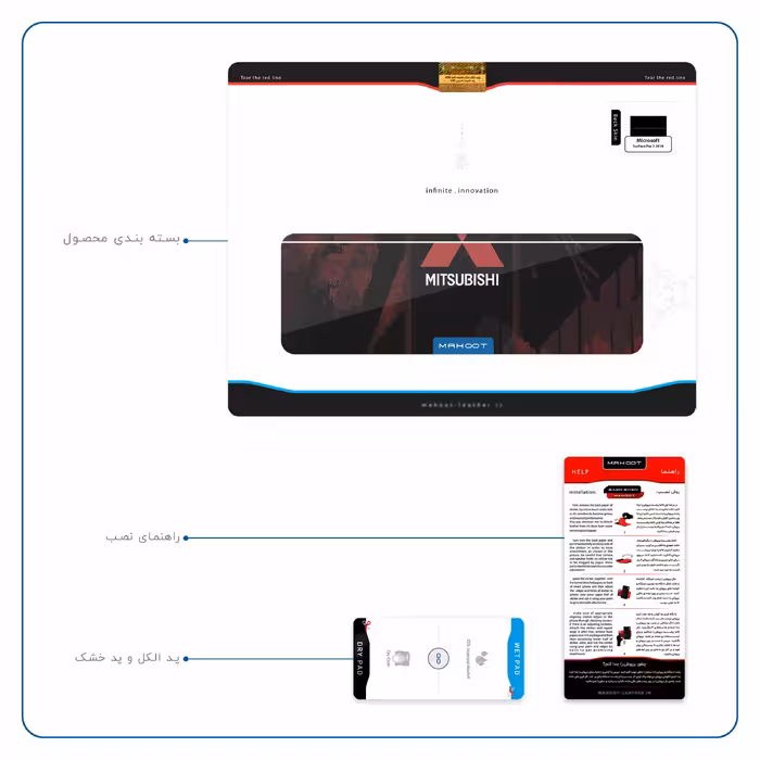 برچسب پوششی ماهوت مدل Mitsubishi Motor مناسب برای تبلت مایکروسافت Surface Pro 3 2014