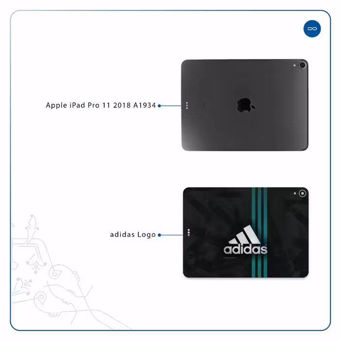 برچسب پوششی ماهوت مدل adidas-Logo مناسب برای تبلت اپل iPad Pro 11 2018 A1934