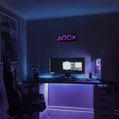 چراغ دیواری نئون دیزاین مدل Ps-Keys-BL_PR