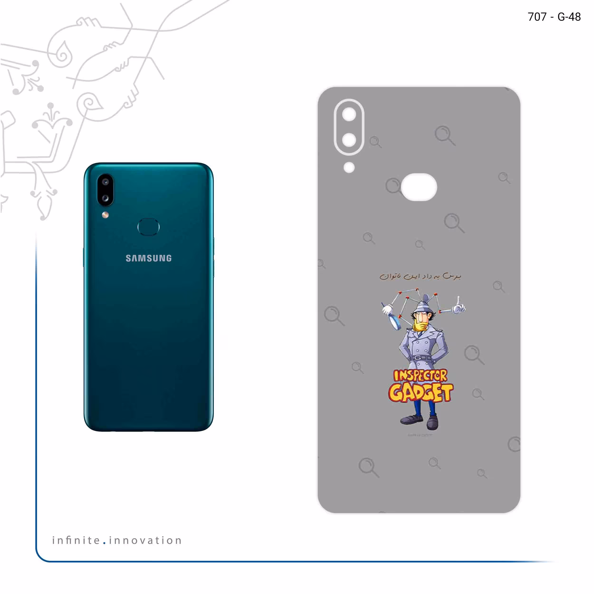 برچسب پوششی ماهوت مدل Inspector Gadget مناسب برای گوشی موبایل سامسونگ Galaxy A10s
