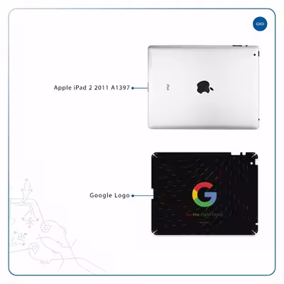 برچسب پوششی ماهوت مدل Google-Logo مناسب برای تبلت اپل iPad 2 2011 A1397
