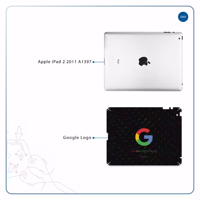 برچسب پوششی ماهوت مدل Google-Logo مناسب برای تبلت اپل iPad 2 2011 A1397