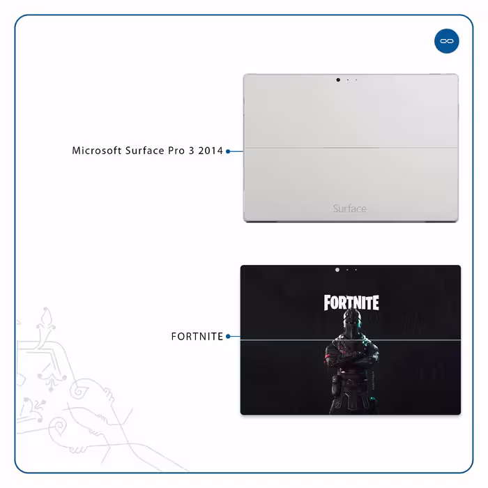 برچسب پوششی ماهوت مدل Fortnite-Game مناسب برای تبلت مایکروسافت Surface Pro 3 2014