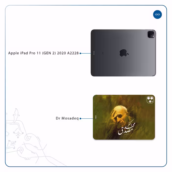 برچسب پوششی ماهوت مدل Dr-Mosadeq مناسب برای تبلت اپل iPad Pro 11 (GEN 2) 2020 A2228