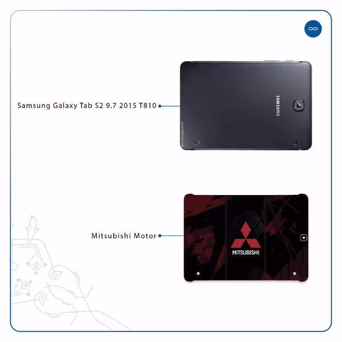 برچسب پوششی ماهوت مدل Mitsubishi Motor مناسب برای تبلت سامسونگ Galaxy Tab S2 9.7 2015 T810