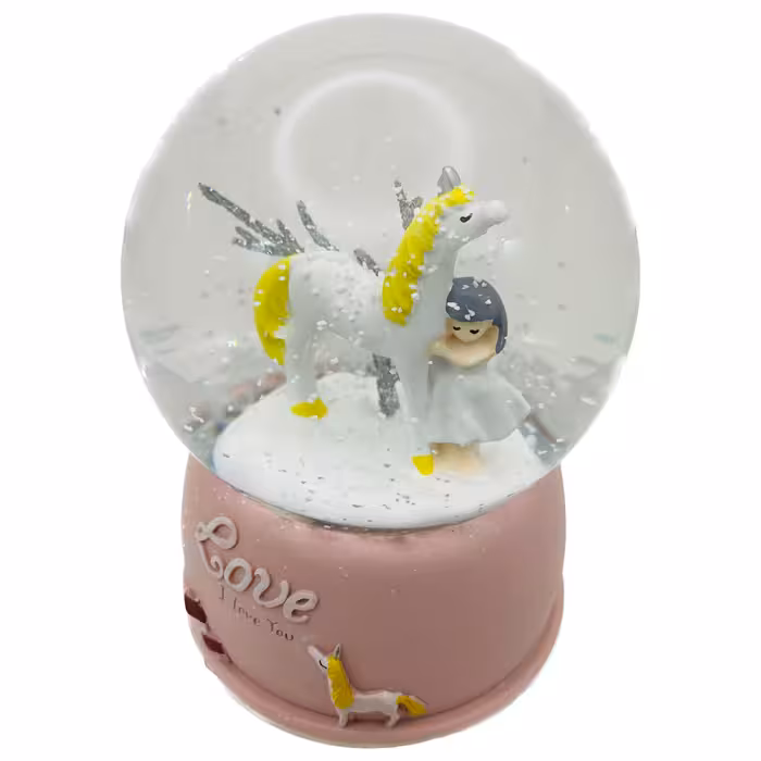 گوی موزیکال مدل پمپی شاهزاده و اسب طرح Love کد PA4045