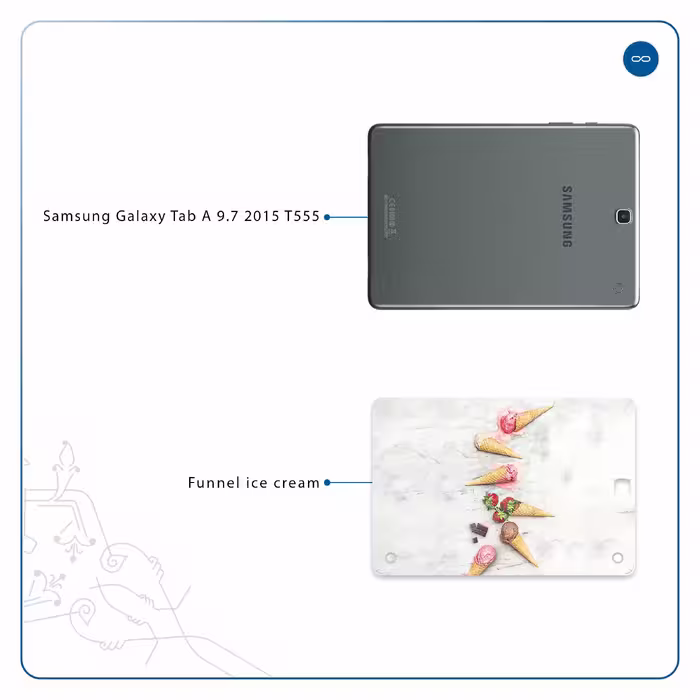 برچسب پوششی ماهوت مدل Funnel ice cream مناسب برای تبلت سامسونگ Galaxy Tab A 9.7 2015 T555