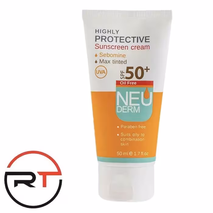 ضد آفتاب رنگی (هایلی)تیره SPF50 فاقد چربی نئودرم