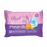 دستمال مرطوب بهداشتی دافی مدل لیدیز - بسته 20 عددی