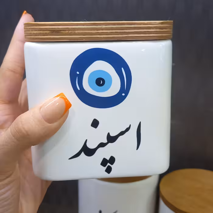 بانکه اسپند سرامیکی درب چوبی سایز متوسط جنس درجه یک 