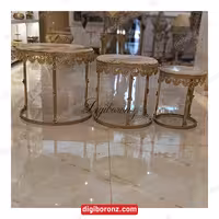 میز برنجی برنزی عسلی سه تیکه