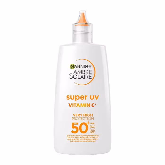 فلوئید ضد آفتاب ضد لک ویتامین سی گارنیر مدل آمبره سولرAmbre Solaire Super UV Vitamin C Very High Protection SPF50