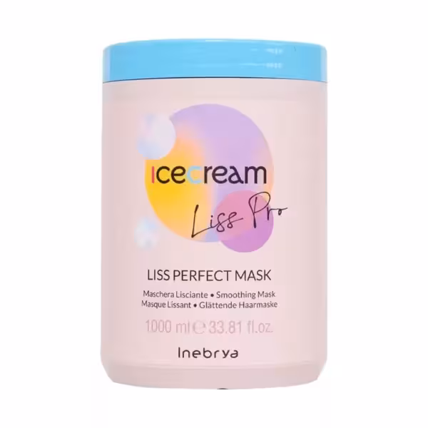 ماسک مو صاف کننده و ضد وز خاویار اینبریا آیس کریم Inebrya Ice Cream Liss Pro Mask 1000ml